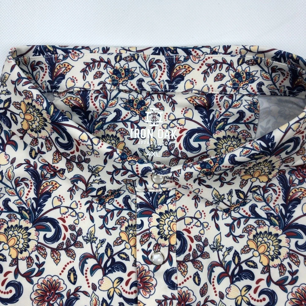 Iron Oak The Dandy Mens 4XL Floral Paisley Performance Golf Polo Shirt - Picture 2 of 10